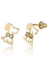 attractive tiny puppy kids screw back earrings